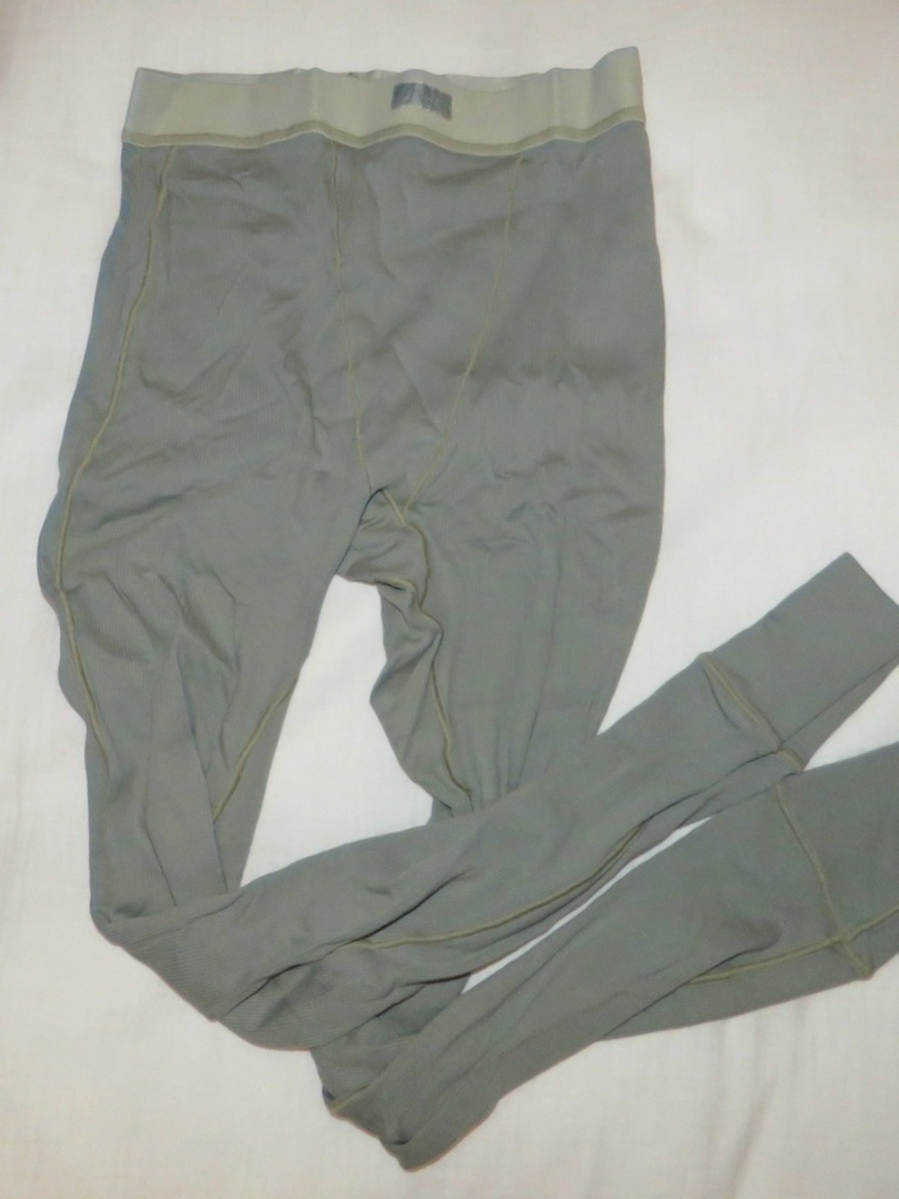 SKIMS Ribbed Thermal Long Johns in Light Olive